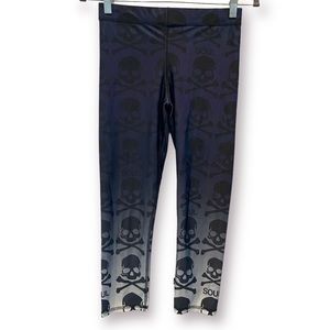 TEREZ x SOULCYCLE Black Skull Ombre Leggings Halloween Small